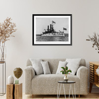 Historic Framed Print, Battleship IOWA, U.S.N.,  17-7/8" x 21-7/8"