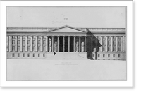 Historic Framed Print, D.C. Washington. Treasury Building. Plans. Extension, South Front,  17-7/8" x 21-7/8"