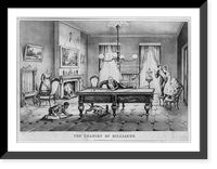 The chances of billiards: A scratch all around"", Antique Print