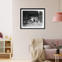 Historic Framed Print, The milkman tunes in at milking time,  17-7/8" x 21-7/8"