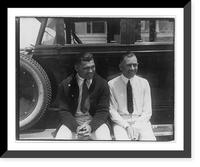 Jack Dempsey at his training camp, June 1921: seated with man on auto running board - 2 Classic, Historic Print