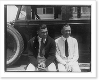 Jack Dempsey at his training camp, June 1921: seated with man on auto running board - 2 Classic, Historic Print