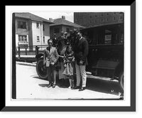 Jack Dempsey at his training camp, June 1921: standing with family in front of auto Classic, Antique Wall Art