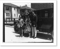 Jack Dempsey at his training camp, June 1921: standing with family in front of auto Classic, Antique Wall Art