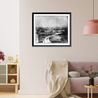 Historic Framed Print, [Construction of the first floor of the Main Bldg. of the Library of Congress]: bird's-eye view from the Capitol, Dec. 9, 1891,  17-7/8" x 21-7/8"