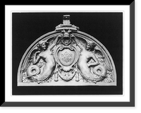 Historic Framed Print, Library of Congress. Congressional Reading Rooms. Senate Reading Room. Oak doorhead by Herbert Adams,  17-7/8" x 21-7/8"