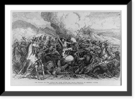 Historic Framed Print, The Battle on the Little Big Horn River - The Death Struggle of General Custer,  17-7/8" x 21-7/8"