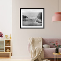 Historic Framed Print, Perspective from lagoon, Lincoln Memorial, Washington,  17-7/8" x 21-7/8"