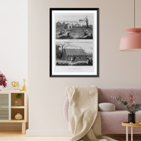 Chippewa Lodge and Creek House, 1791, Vintage Wall Art