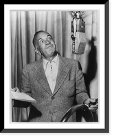 Al Jolson, d. 1950, half-length portrait, standing in front of microphone, facing right, Historic Print