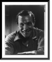 Historic Framed Print, [Gene Kelly, 1912- , head-and-shoulders portrait, facing left],  17-7/8" x 21-7/8"