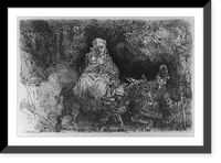 Historic Framed Print, [Flight into Egypt: crossing a brook],  17-7/8" x 21-7/8"