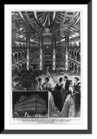 The Inauguration Ball, at the Pension Building, on the evening of March 4th - exterior view, and scene in the Grand Ball-Room, upon the arrival of President Harrison, Historic Reproduction