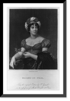 Anne Louisa Germaine Necker Sta&euml;l-Holstein, Baronne de, 1766-1817, half-length portrait, standing, facing right, Historic Reproduction