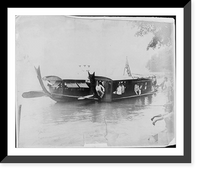 Two Chinese gondolas, one flying U.S. flag, Peking(?), China, Historic Reproduction
