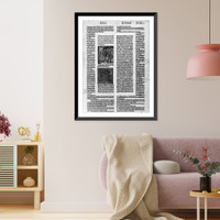 Historic Framed Print, [1st page of 1482 Milan ed. of Institutiones],  17-7/8" x 21-7/8"