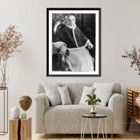 Pius XII, Pope, 1876-1958, three-quarter length portrait, seated in the Vatican throne room, facing right, Vintage Wall Art
