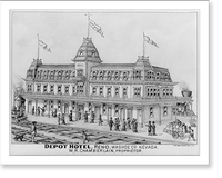 Depot Hotel, Reno, Washoe Co., Nevada. W.R. Chamberlain, proprietor RR depot, Historic Reproduction