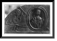 Colonial Massachusetts tombstone details: Polly Harris, Charlestown, 1787, Historic Print