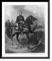 Gen. George Brinton McClellan, 1826-1885, full-length portrait, seated on horseback, facing left, at Antietam, Aug. 1862, Vintage Wall Art
