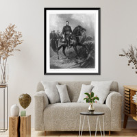 Gen. George Brinton McClellan, 1826-1885, full-length portrait, seated on horseback, facing left, at Antietam, Aug. 1862, Vintage Wall Art