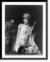 Alice Wilkee, three-quarter length portrait, seated, facing left, nude with covers draped over shoulders and lap, Antique Wall Art