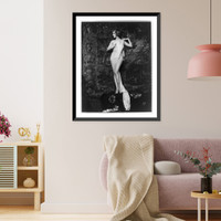Hazel Forbes, full-length portrait, standing, facing left, nude, with cloth draped over part of her body, Vintage Print