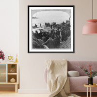 Niagara: Helping Mrs. Anna E. Taylor over the rocks below the falls, Historic Reproduction