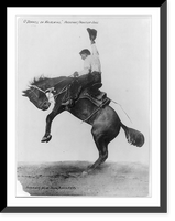Historic Framed Print, O'Donnell on Whirlwind [bucking bronco], Cheyenne Frontier Days,  17-7/8" x 21-7/8"