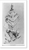 Historic Framed Print, [Entry in the Chicago Tribune Tower Competition: cartoon by Gaar Williams (pl. 169)],  17-7/8" x 21-7/8"