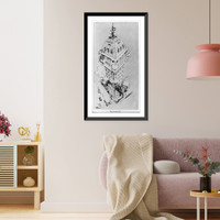 Historic Framed Print, [Entry in the Chicago Tribune Tower Competition: cartoon by Gaar Williams (pl. 169)],  17-7/8" x 21-7/8"