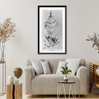 Historic Framed Print, [Entry in the Chicago Tribune Tower Competition: cartoon by Gaar Williams (pl. 169)],  17-7/8" x 21-7/8"