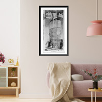 Historic Framed Print, [Entry in the Chicago Tribune Tower Competition: cartoon by Frank King (pl. 168)],  17-7/8" x 21-7/8"