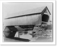 Mooseriver Village Bridge, Vintage Print