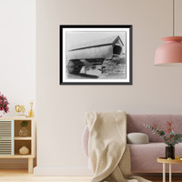 Mooseriver Village Bridge, Vintage Print
