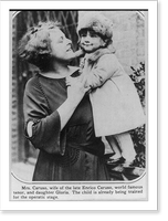 Mrs. Caruso, wife of the late Enrico Caruso, world famous tenor, and daughter Gloria, Historic Print