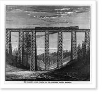 Historic Framed Print, The Marent Gulch Trestle on the Northern Pacific Railroad,  17-7/8" x 21-7/8"