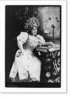 Lillian Russell, 1861-1922, three-quarters length, seated, facing right; with cards at table, in the Tzigane" (fortune teller)", Antique Wall Art