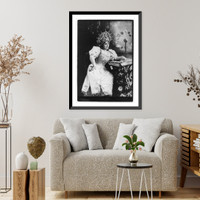 Lillian Russell, 1861-1922, three-quarters length, seated, facing right; with cards at table, in the Tzigane" (fortune teller)", Antique Wall Art