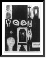 Historic Framed Print, Hieroglyph.Adolph Gottlieb.,  17-7/8" x 21-7/8"