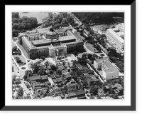 Aerial view of Library of Congress, 1933, showing construction of west wing for Rare Book Coll. Classic, Historic Print