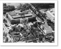 Aerial view of Library of Congress, 1933, showing construction of west wing for Rare Book Coll. Classic, Historic Print