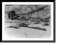 Historic Framed Print, [Hydroplanes at rest on the beach],  17-7/8" x 21-7/8"