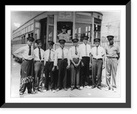 African American trolley car conductors standing in front of car no. 52, Philadelphia, Pa..Peace photo. Classic, Historic Reproduction