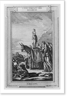 Illustration of ancient fable of men worshipping an ass bearing a religious relic - 2, Historic Print