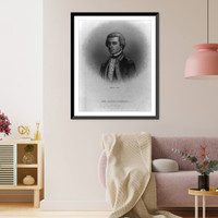 Historic Framed Print, [Samuel Hammond, 1757-1842, head-and-shoulders portrait, facing left],  17-7/8" x 21-7/8"