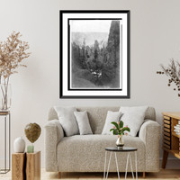 Historic Framed Print, [Columns of volcanic breccia near Tower Falls, Yellowstone National Park, Wyoming],  17-7/8" x 21-7/8"