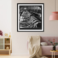 Historic Framed Print, [Drawing frames - five strands are drawn into one, White Oak Mills, Greensboro, N.C.],  17-7/8" x 21-7/8"