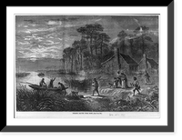 Historic Framed Print, Negroes leaving their home [by boat; Civil War],  17-7/8" x 21-7/8"