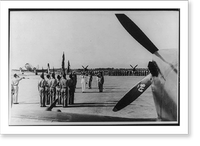 Military review at airfield during peace ceremonies in Vietnam, 1948, Antique Wall Art